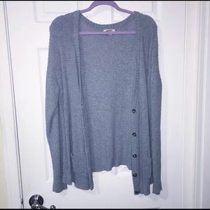 Grey waffle knit cardigan